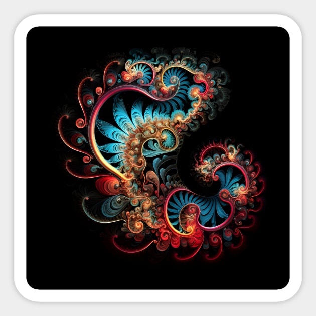 Spiral Fractal Sticker by Mistywisp